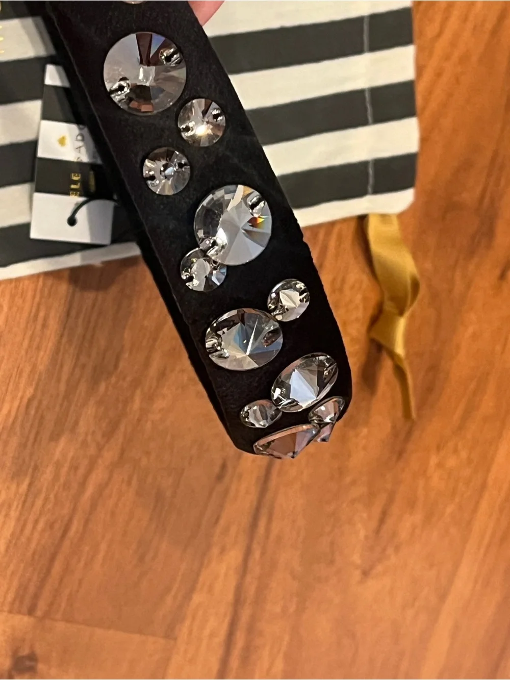 Lele Sadoughi Charlotte Pave Jet Embellished Headband - NWT